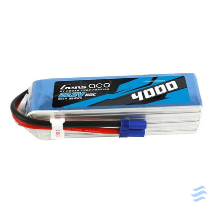 Gens Ace 4000mAh 22.2V 60C 6S1P EC5 battery Lithium and NiMH