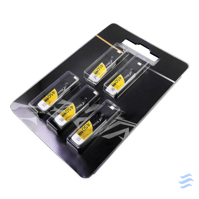 Gens Ace 450mAh 3.8V 75C 1S1P HV Lipo Batteries (5pcs). Lithium and NiMH