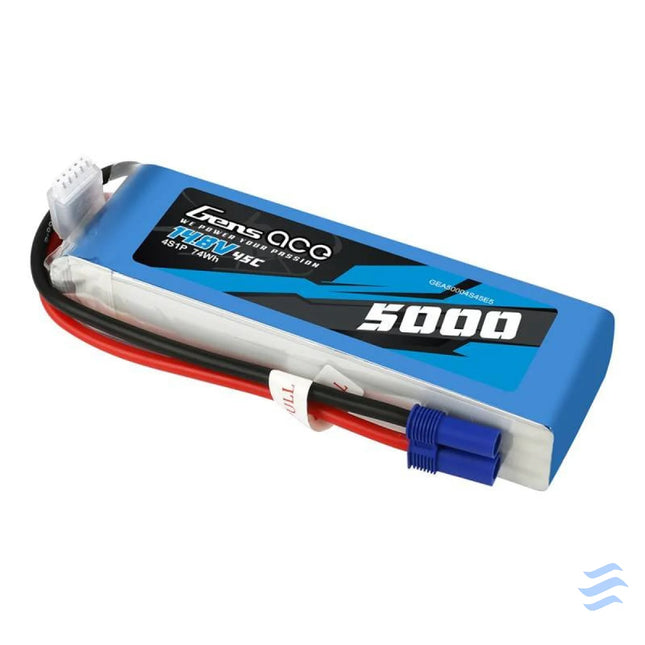 Gens Ace 5000mAh 14.8V 45C 4S1P battery Lithium and NiMH