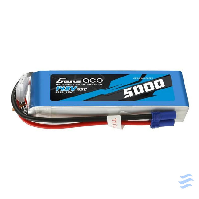 Gens Ace 5000mAh 14.8V 45C 4S1P battery Lithium and NiMH