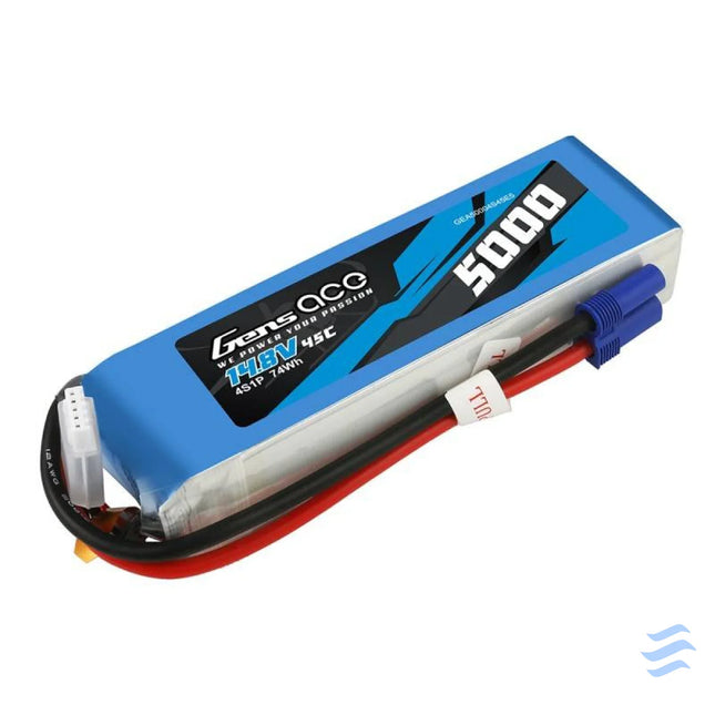 Gens Ace 5000mAh 14.8V 45C 4S1P battery Lithium and NiMH