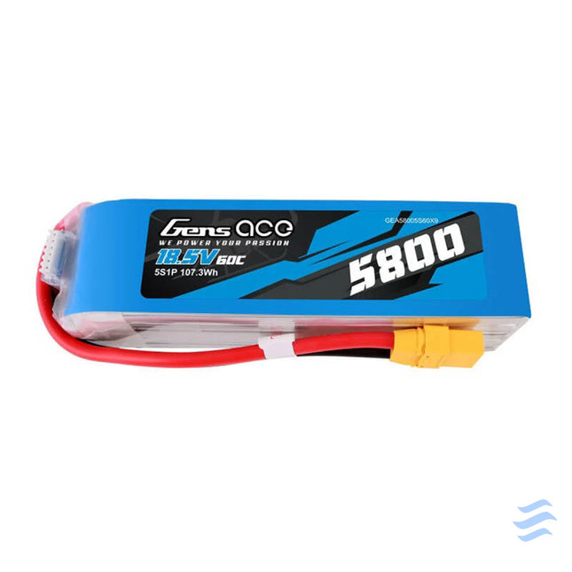 Gens ace 5800mAh 60C 18.5V 5S1P Lipo Battery Pack with XT90 plug Lithium and NiMH