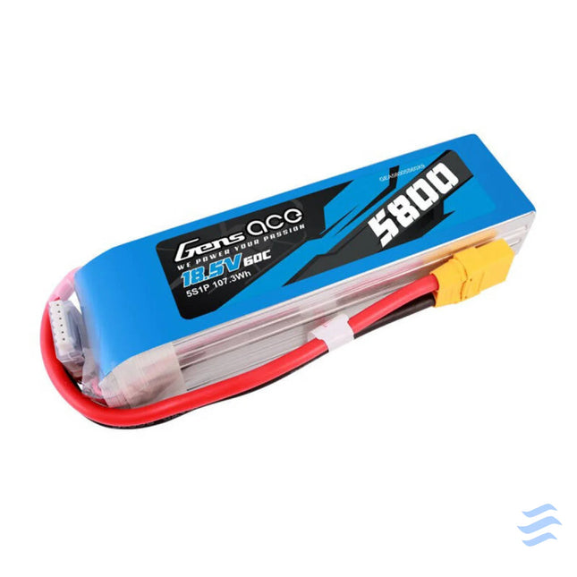 Gens ace 5800mAh 60C 18.5V 5S1P Lipo Battery Pack with XT90 plug Lithium and NiMH