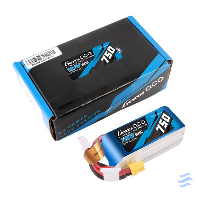 Gens Ace 750mAH 11.1V 60C 3S1P Lipo battery with XT30 connector Lithium and NiMH