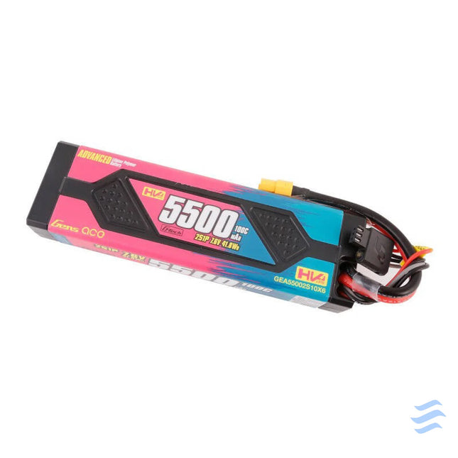 Gens ace Advanced 5500mAh 7.6V 100C 2S1P HardCase Lipo Battery Pack with XT60 Lithium and NiMH