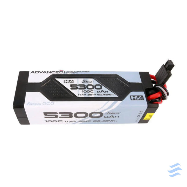 Gens ace Advanced G Tech 5300mAh 11.4V 3S1P 100C HV car Lipo Battery Pack Hardcase with Deans Plug Lithium and NiMH