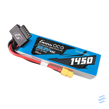 Gens Ace G Tech 1450mAh 22.2V 45C 6S1P Lipo Battery Pack with XT60 Plug Lithium and NiMH