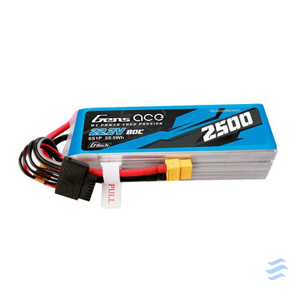 Gens ace G Tech 2500mAh 22.2V 80C 6S1P Lipo Battery Pack with XT60 plug Lithium and NiMH