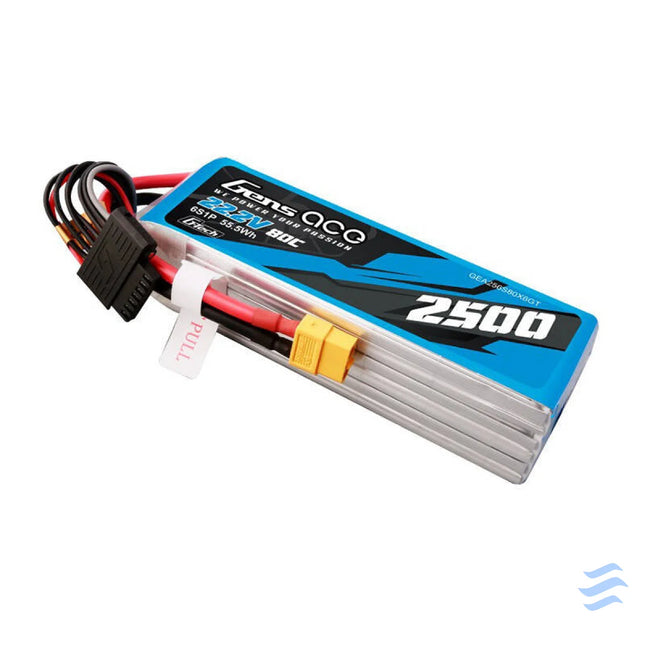 Gens ace G Tech 2500mAh 22.2V 80C 6S1P Lipo Battery Pack with XT60 plug Lithium and NiMH