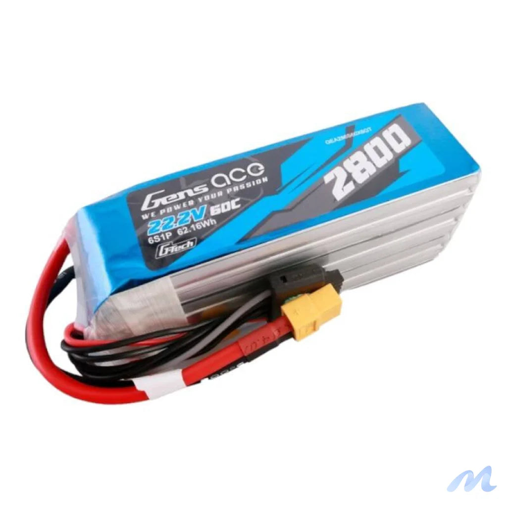 Gens ace G-Tech 2800mAh 22.2V 60C 6S1P Lipo Battery Pack with XT60 plug