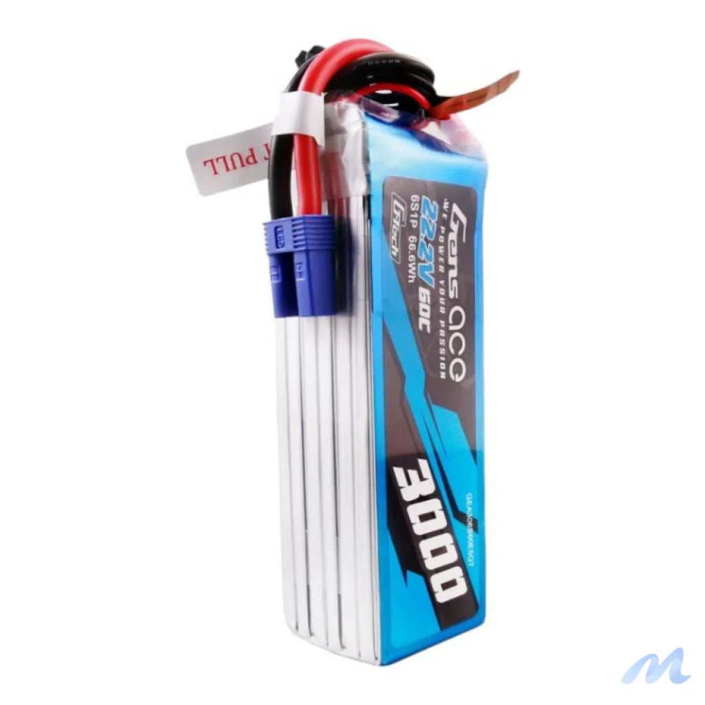 Gens ace G-Tech 3000mAh 22.2V 60C 6S1P Lipo Battery Pack with EC5 plug