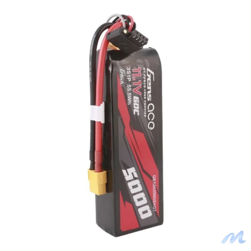 Gens ace G-Tech 5000mAh 11.1V 60C 3S1P Short-Size Lipo With XT60 Plug