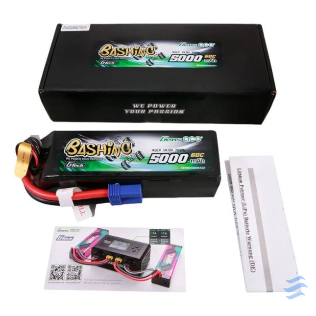 Gens ace G Tech 5000mAh 14.8V 4S1P 60C Lipo Battery Pack with EC5 Plug Bashing Series Lithium and NiMH