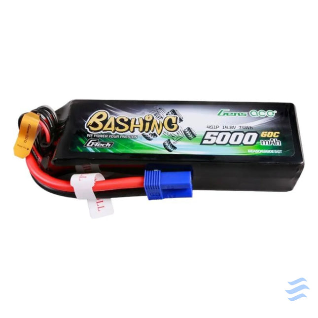 Gens ace G Tech 5000mAh 14.8V 4S1P 60C Lipo Battery Pack with EC5 Plug Bashing Series Lithium and NiMH