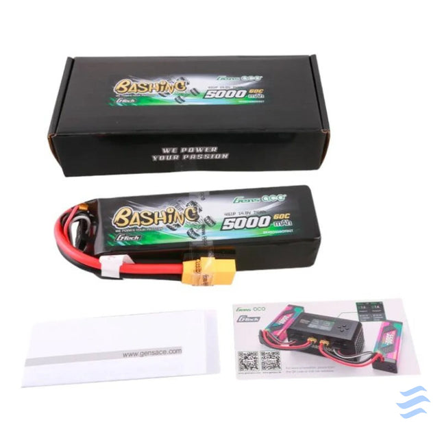 Gens ace G Tech 5000mAh 14.8V 4S1P 60C Lipo Battery Pack with XT90 Plug Bashing Series Lithium and NiMH