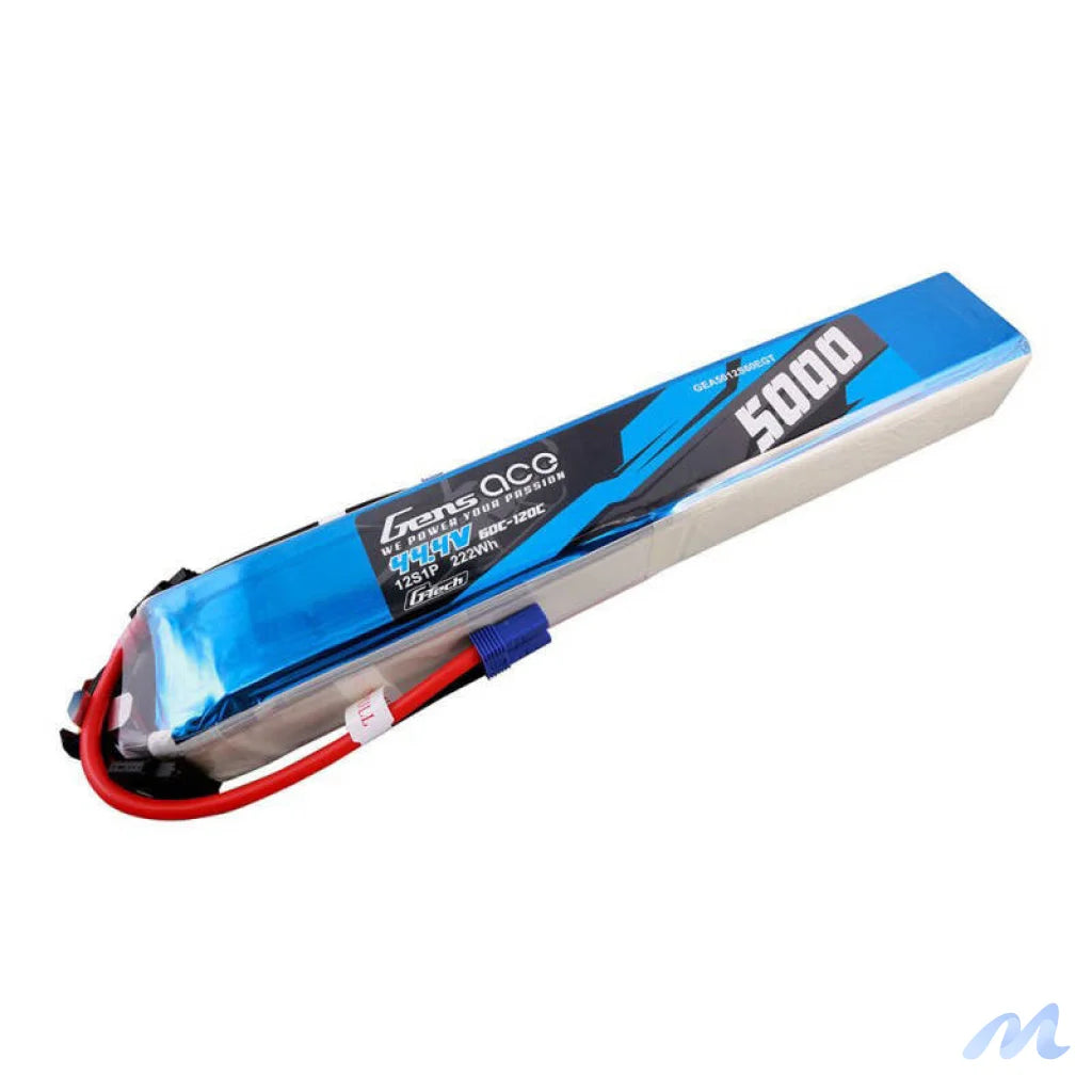 Gens ace G-Tech 5000mAh 60/120C 44.4V 12S1P Lipo Battery Pack with EC5 Plug