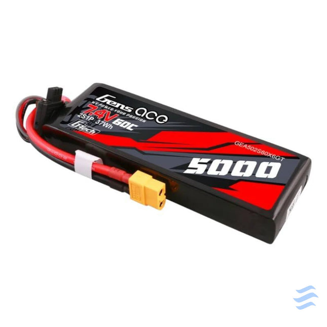 Gens ace G Tech 5000mAh 7.4V 60C 2S1P Lipo PC material case with XT60 Plug Lithium and NiMH