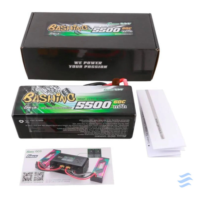 Gens ace G Tech 5500mAh 4S1P 14.8V 60C HardCase RC car Lipo Battery Lithium and NiMH