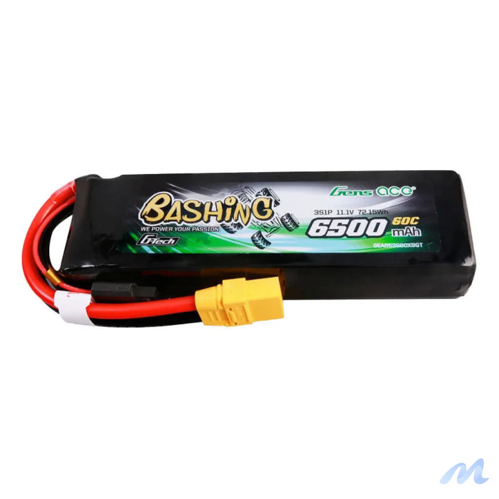 Gens ace G-Tech 6500mAh 11.1V 60C 3S1P Lipo Battery Pack with XT90-Bashing Series