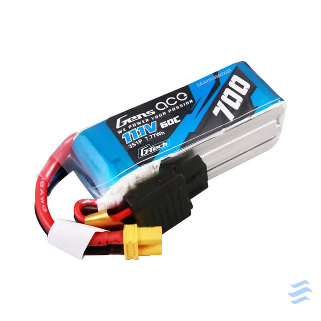 Gens ace G Tech 700mAh 11.1V 60C 3S1P Lipo Battery Pack Lithium and NiMH