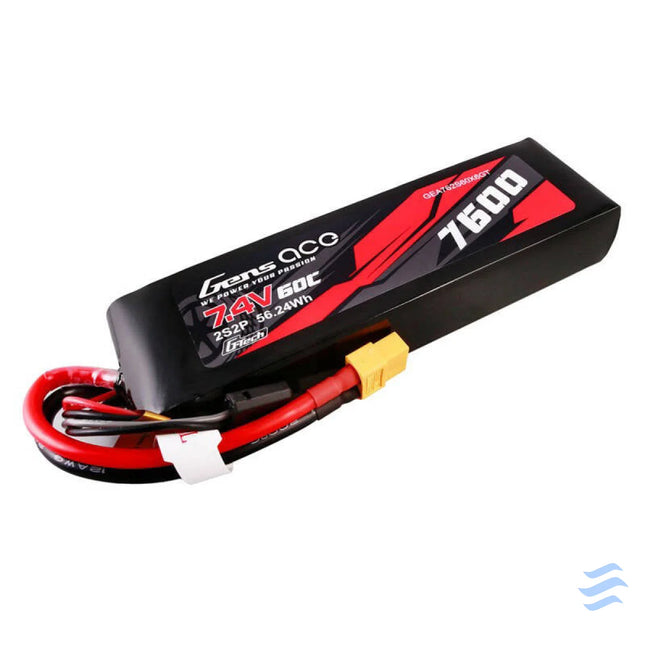 Gens ace G Tech 7600mAh 7.4V 60C 2S2P Lipo Battery PC mat Battery Lithium and NiMH