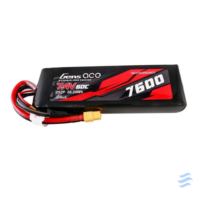Gens ace G Tech 7600mAh 7.4V 60C 2S2P Lipo Battery PC mat Battery Lithium and NiMH