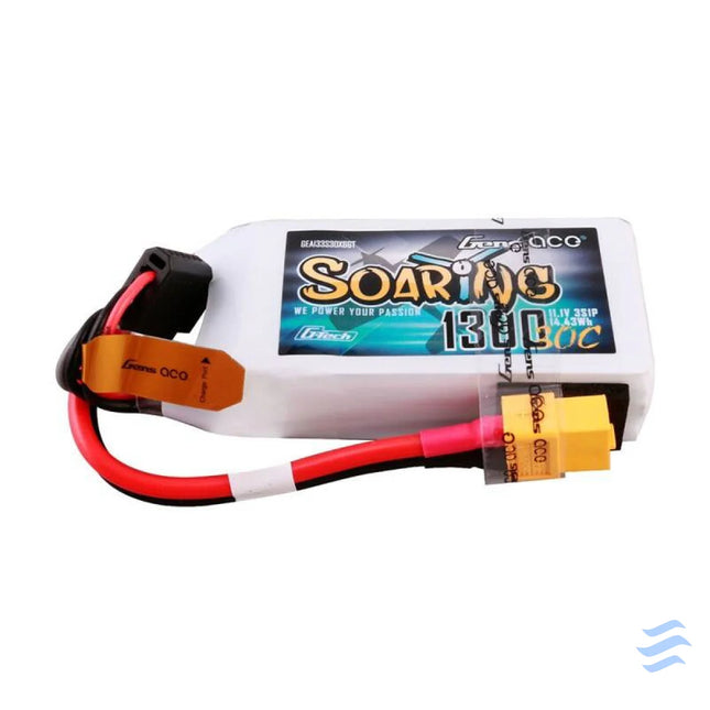 Gens ace G Tech Soaring 1300mAh 11.1V 30C 3S1P Lipo Battery Lithium and NiMH
