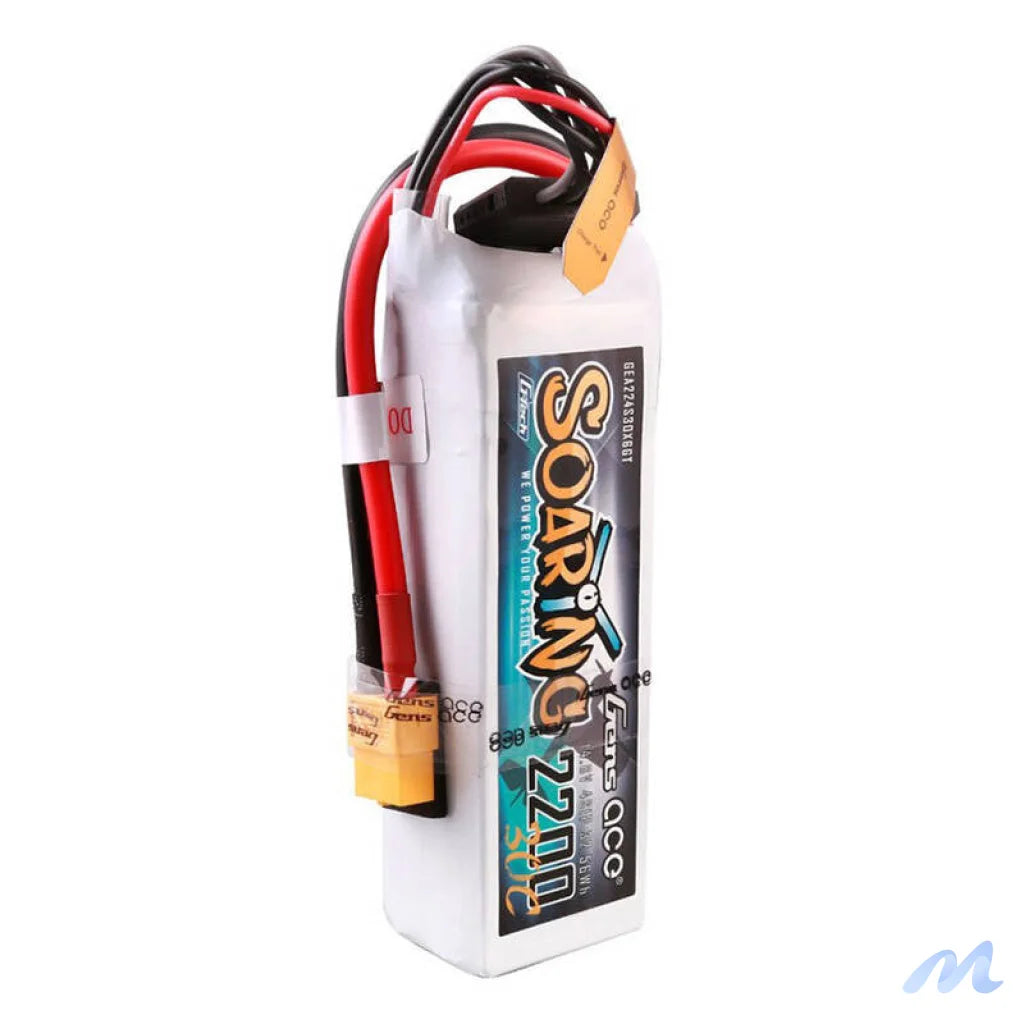 Gens ace G-Tech Soaring 2200mAh 14.8V 30C 4S1P Lipo Battery Pack with XT60 plug