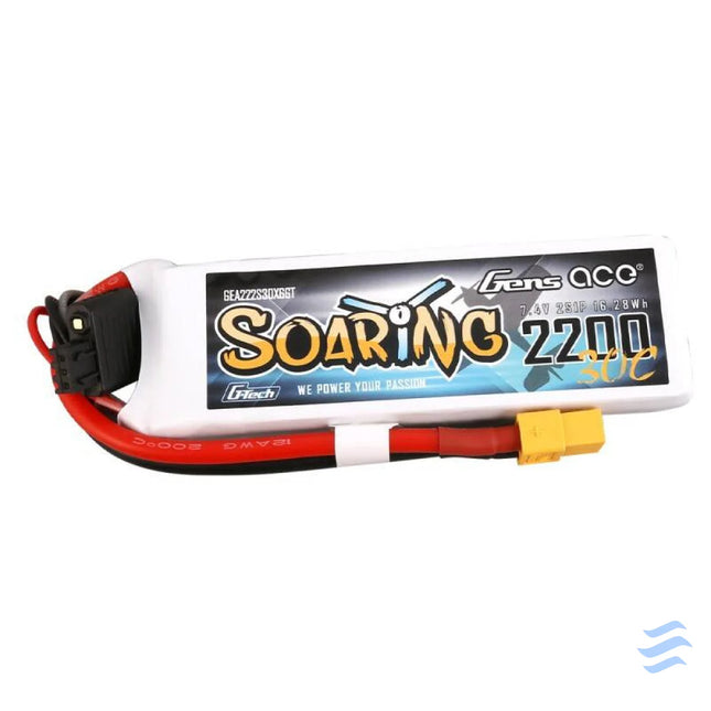 Gens Ace G Tech Soaring 2200mAh 7.4V 30C 2S1P XT60 Battery Lithium and NiMH