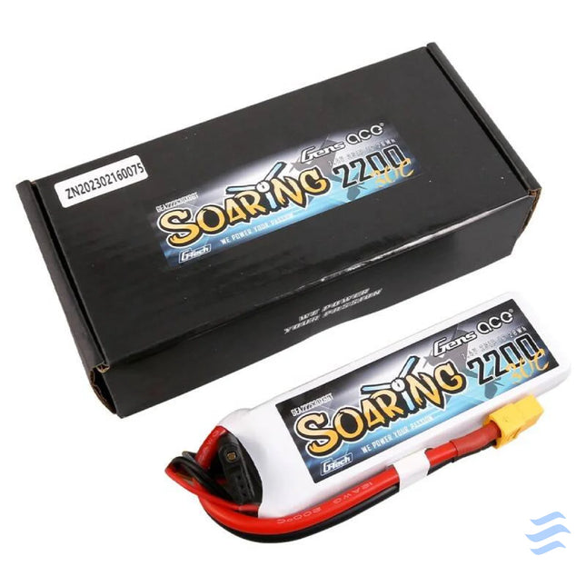 Gens Ace G Tech Soaring 2200mAh 7.4V 30C 2S1P XT60 Battery Lithium and NiMH