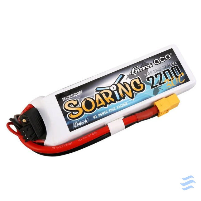 Gens Ace G Tech Soaring 2200mAh 7.4V 30C 2S1P XT60 Battery Lithium and NiMH