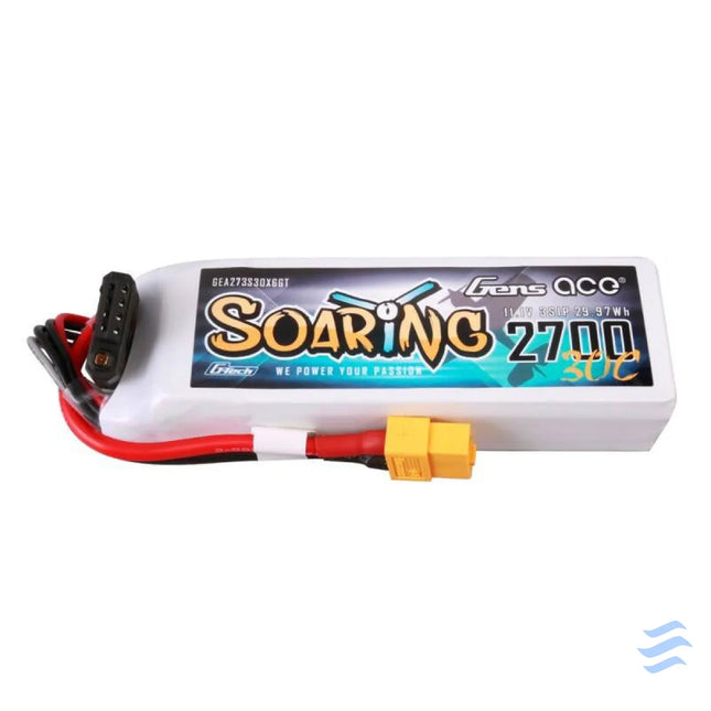 Gens ace G Tech Soaring 2700mAh 11.1V 30C 3S1P LiPo Battery Lithium and NiMH