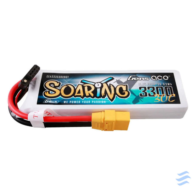 Gens ace G Tech Soaring 3300mAh 11.1V 30C 3S1P Lipo Battery Pack with XT90 plug Lithium and NiMH
