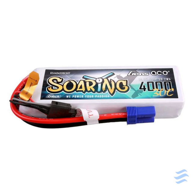 Gens ace G Tech Soaring 4000mAh 14.8V 30C 4S1P Lipo Battery Lithium and NiMH