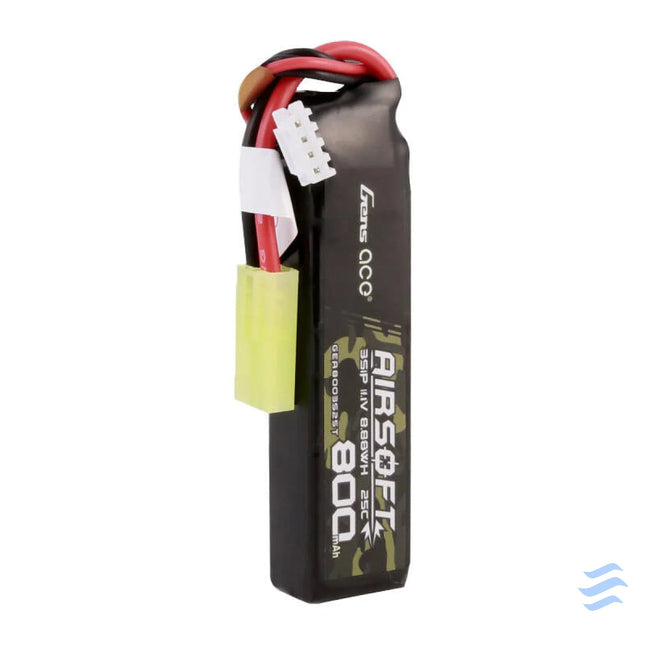 Gens Ace Lipo 800MAH 11.1V 25C 3S1P Airsoft Gun Lipo Battery with mini Tamiya Plug Lithium and NiMH