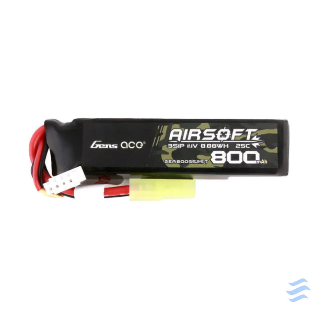 Gens Ace Lipo 800MAH 11.1V 25C 3S1P Airsoft Gun Lipo Battery with mini Tamiya Plug Lithium and NiMH