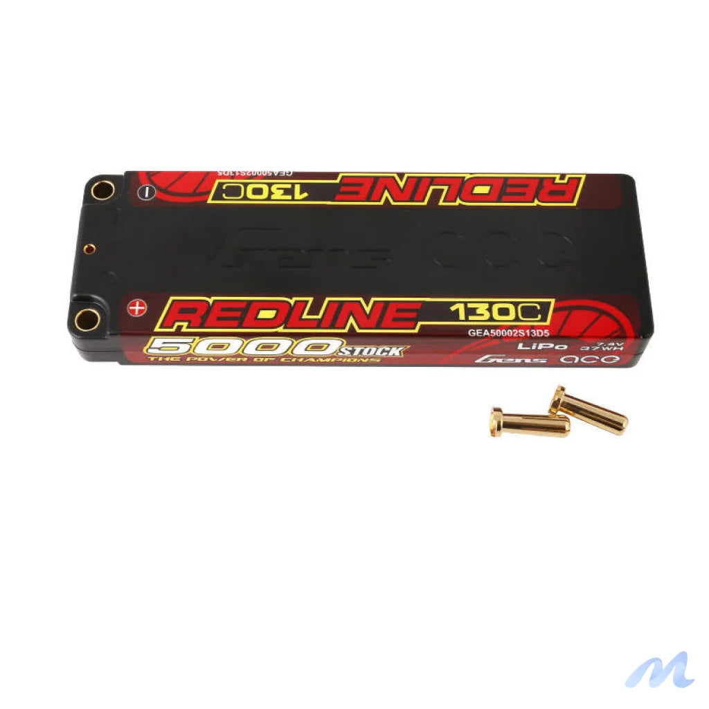 Gens ace Redline Series 5000mAh 7.4V 130C 2S1P HardCase 56# HV Lipo Battery