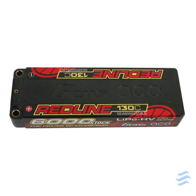 Gens ace Redline Series 6000mAh 7.6V 130C 2S2P HardCase 57# HV Lipo Battery Lithium and NiMH