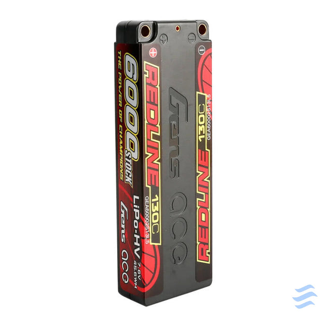 Gens ace Redline Series 6000mAh 7.6V 130C 2S2P HardCase 57# HV Lipo Battery Lithium and NiMH