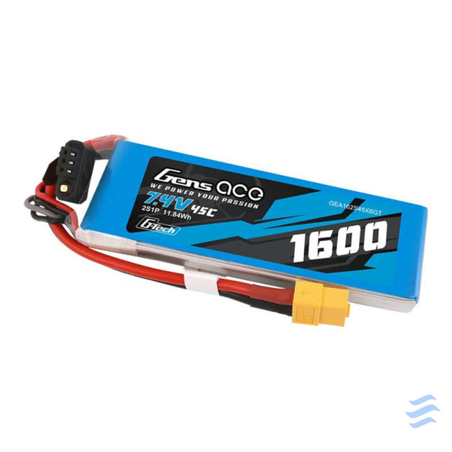 GensAce G Tech LiPo 1600mAh 7.4V 45C 2S1P Battery with XT60 plug Lithium and NiMH