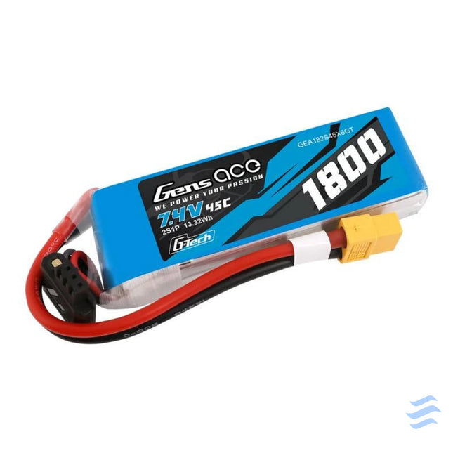 GensAce G Tech LiPo 1800mAh 7.4V 45C 2S1P XT60 Battery Lithium and NiMH