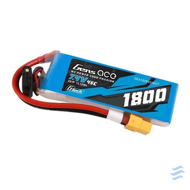 GensAce G Tech LiPo 1800mAh 7.4V 45C 2S1P XT60 Battery Lithium and NiMH