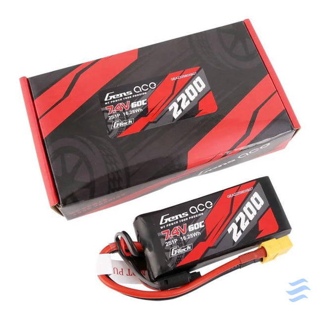 GensAce G Tech LiPo 2200mAh 7.4V 60C 2S1P XT60 Battery Lithium and NiMH
