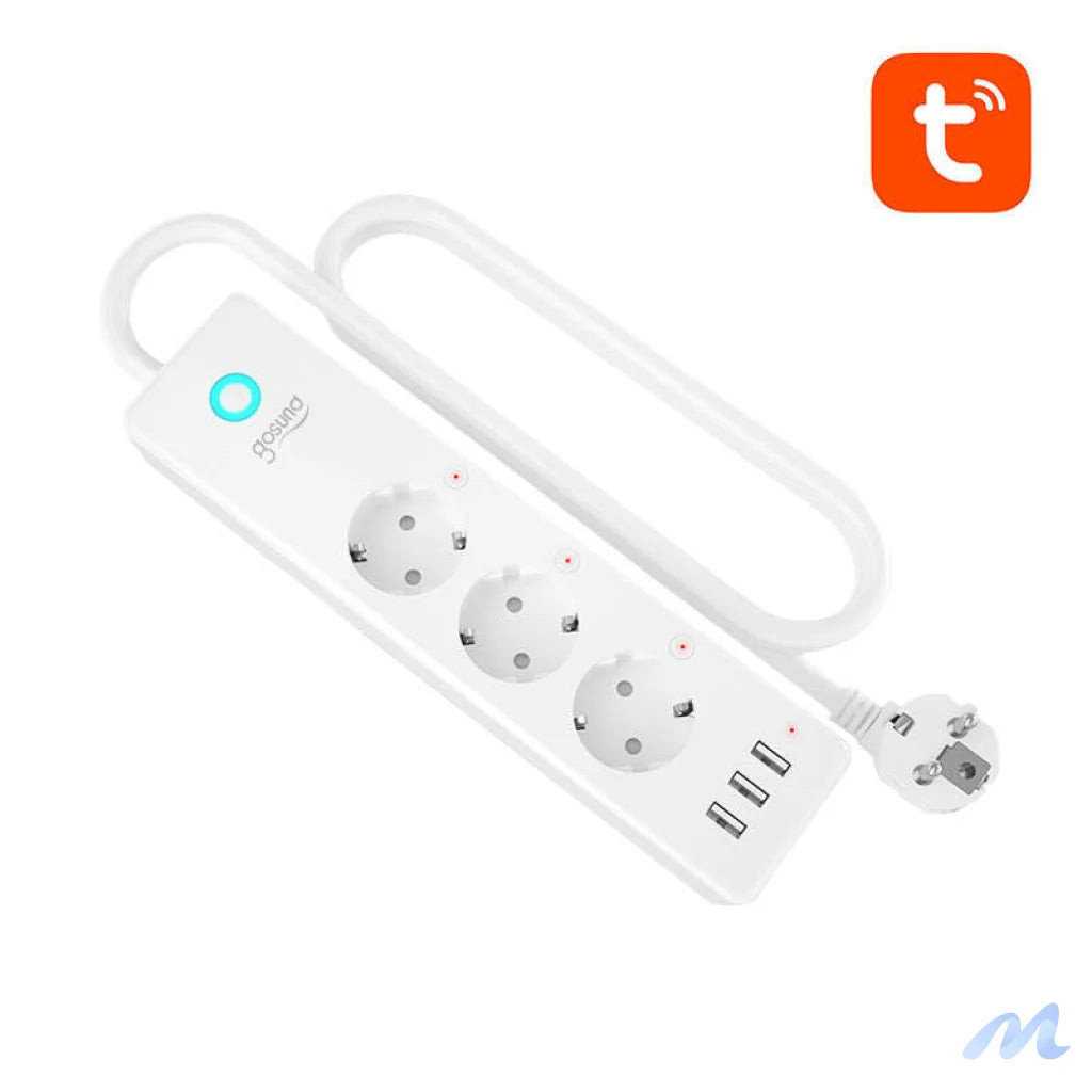 Gosund P1 PLUS smart WiFi power strip (3x AC schuko, 3x USB-A) Tuya