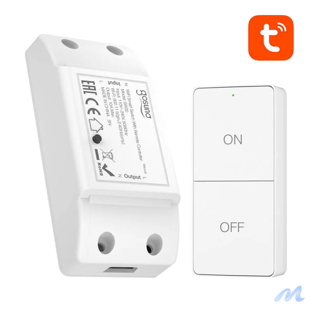 Gosund SW20 10A WiFi Smart Switch + Remote Control, Tuya