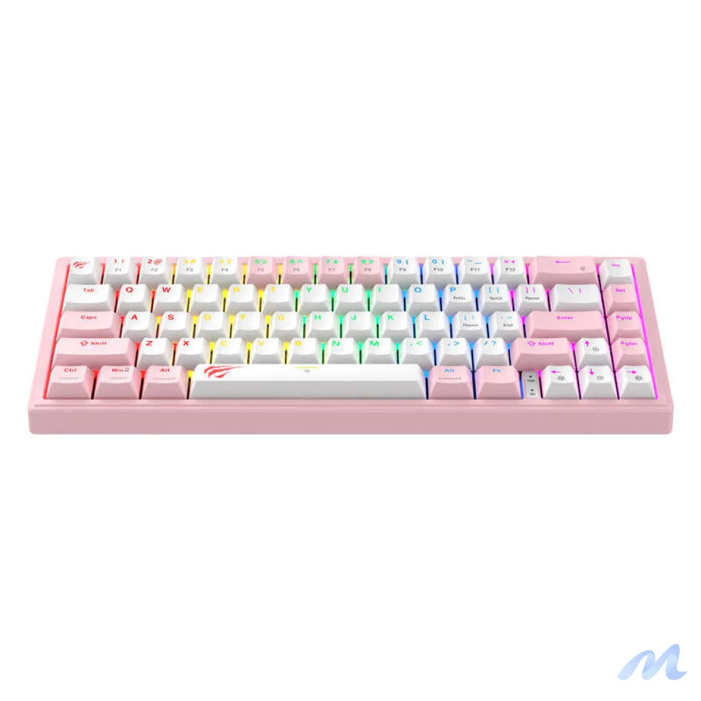 Havit KB874L RGB (pink and white) mechanical gaming keyboard (QWERTY)