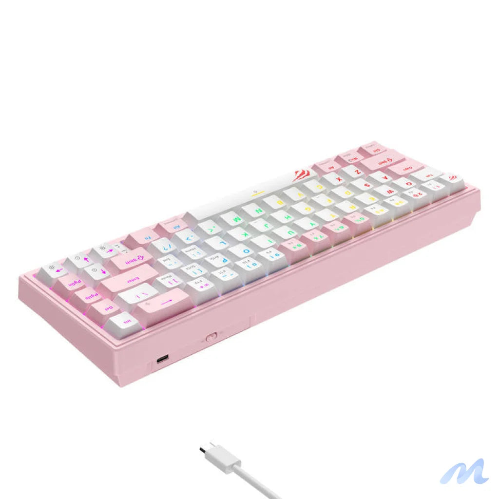 Havit KB874L RGB (pink and white) mechanical gaming keyboard (QWERTY)
