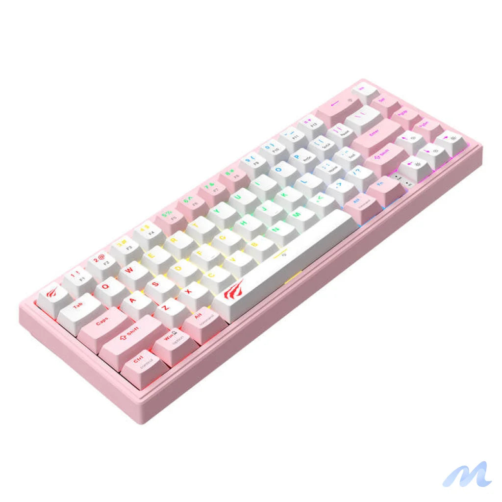 Havit KB874L RGB (pink and white) mechanical gaming keyboard (QWERTY)