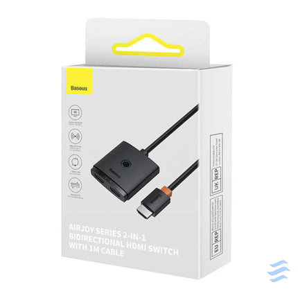 HDMI Switch Baseus with 1m Cable Cluster Black Adapters connectors and converters