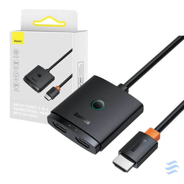 HDMI Switch Baseus with 1m Cable Cluster Black Adapters connectors and converters